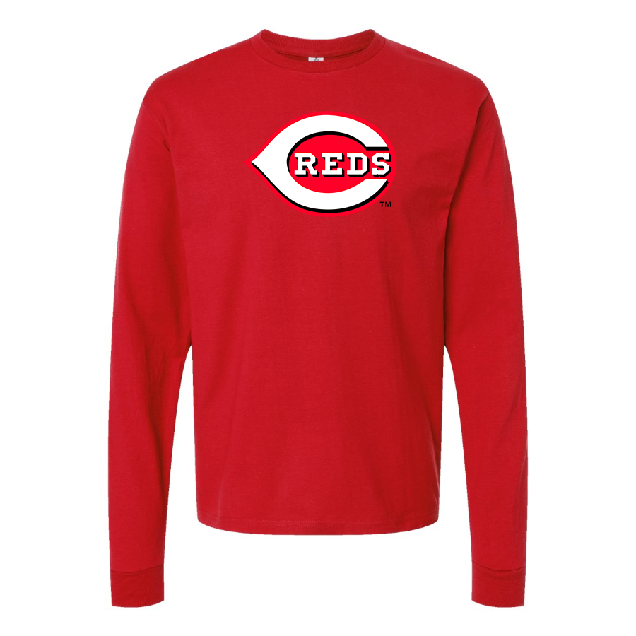 Men's Cincinnati Reds Logo Cotton Long Sleeve T-Shirt