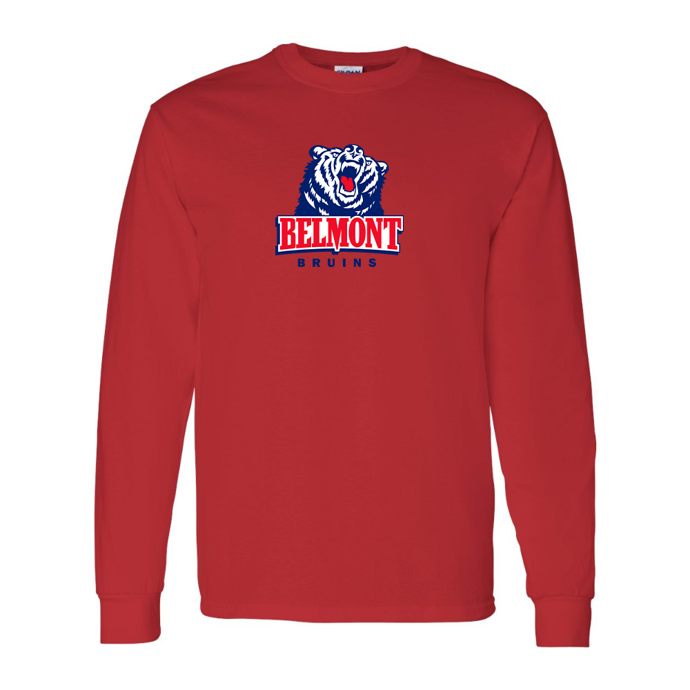 Men's Belmont Bruins  Gildan Heavy Cotton Long Sleeve T-Shirt