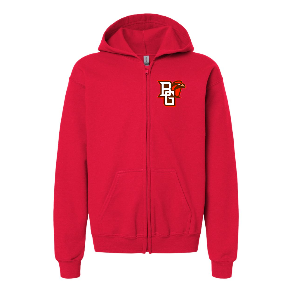 Youth Bowling Green Falcons Gildan Heavy Blend Full Zip Hooded Sweatshirt