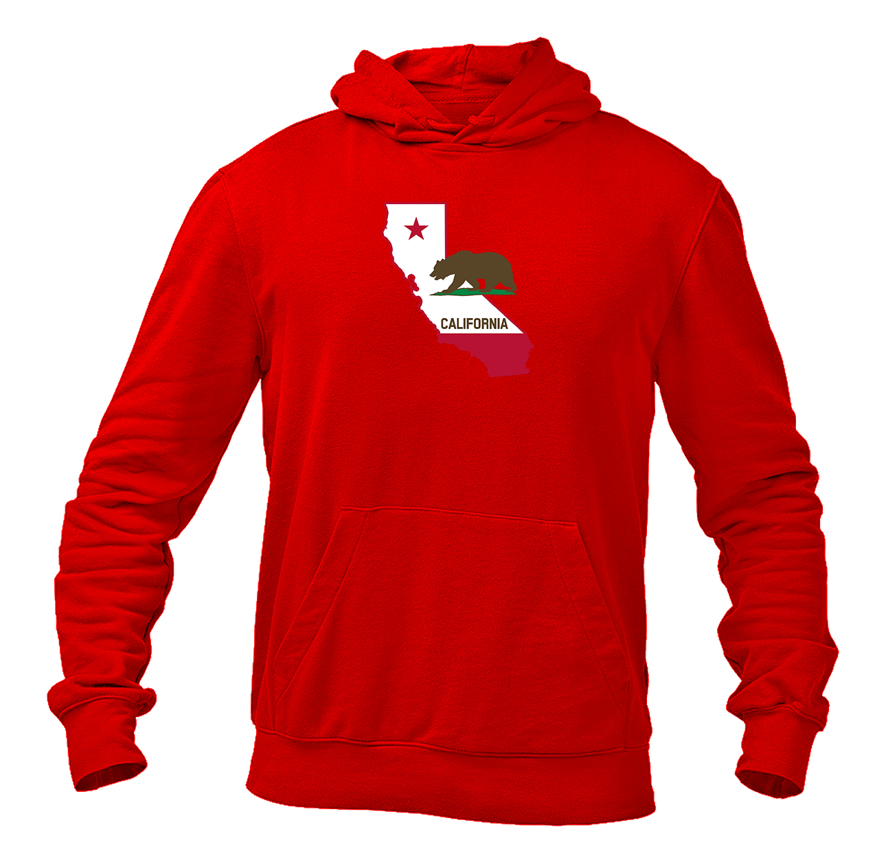 Men's California Bear Map Softstyle Midweight Hooded Sweatshirt