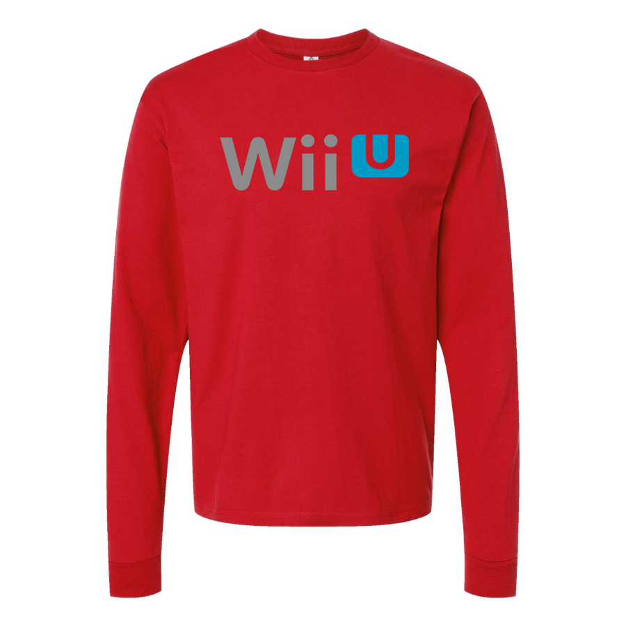 Men's Wii-U Logo Cotton Long Sleeve T-Shirt