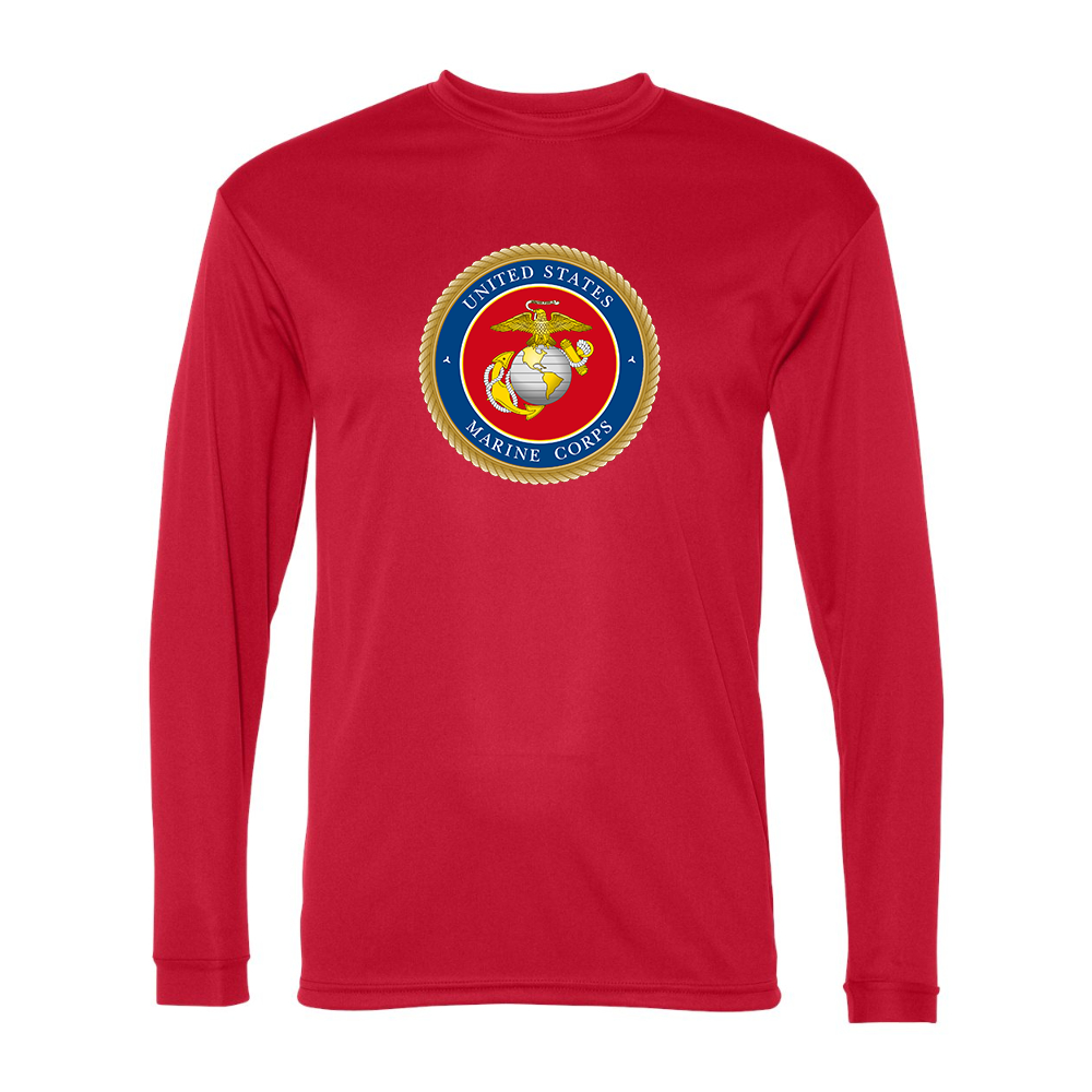 Men's  USMC Emblem Performance Long Sleeve T-Shirt
