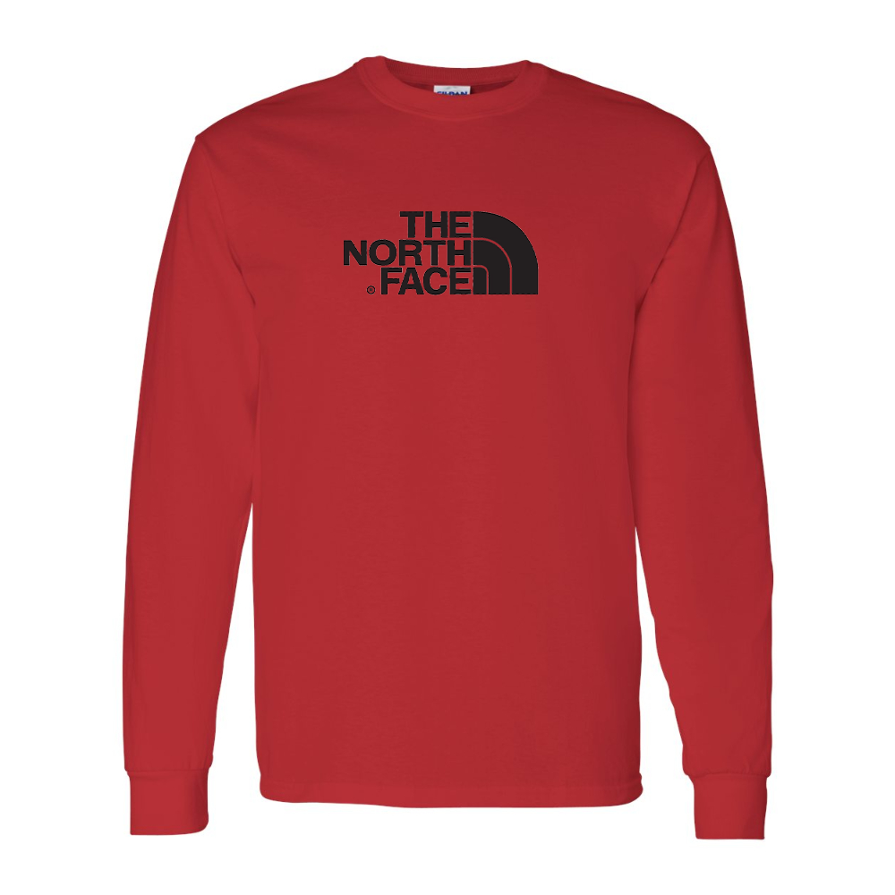 Men's  The North Face Black Gildan Heavy Cotton Long Sleeve T-Shirt