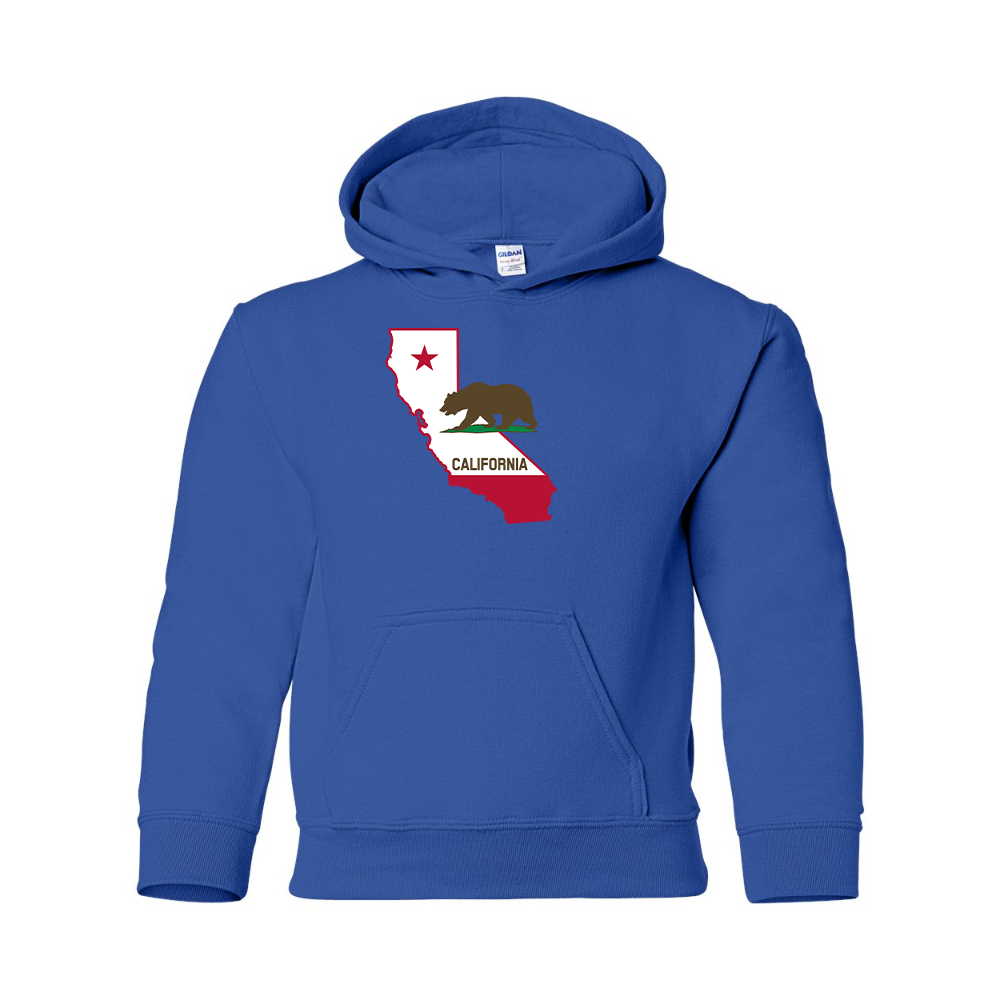 Youth  California Bear Map Gildan Heavy Blend  Hooded Sweatshirt
