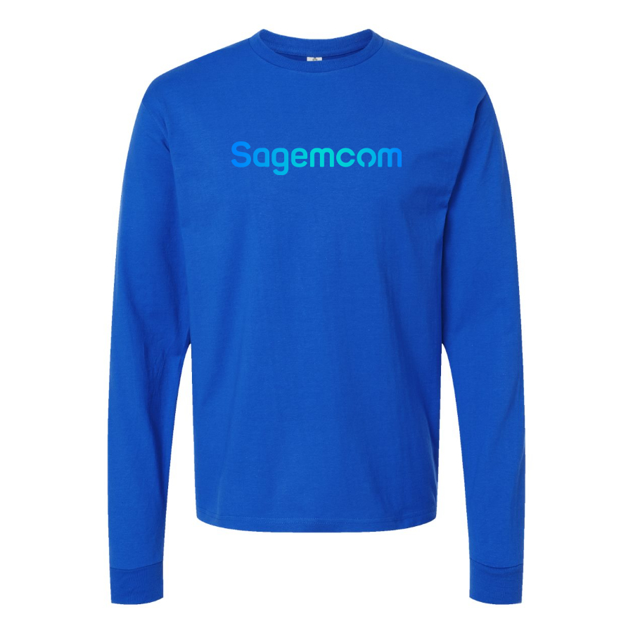 Men's Sagemcom Logo Cotton Long Sleeve T-Shirt