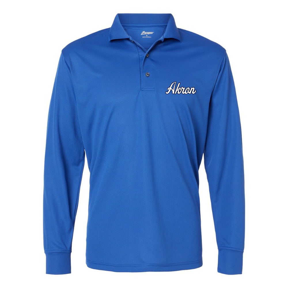 Men's Akron Zips  Paragon Prescott Long Sleeve Polo