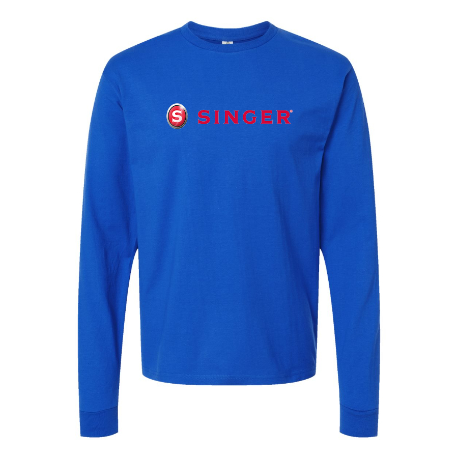 Men's Singer Logo Cotton Long Sleeve T-Shirt