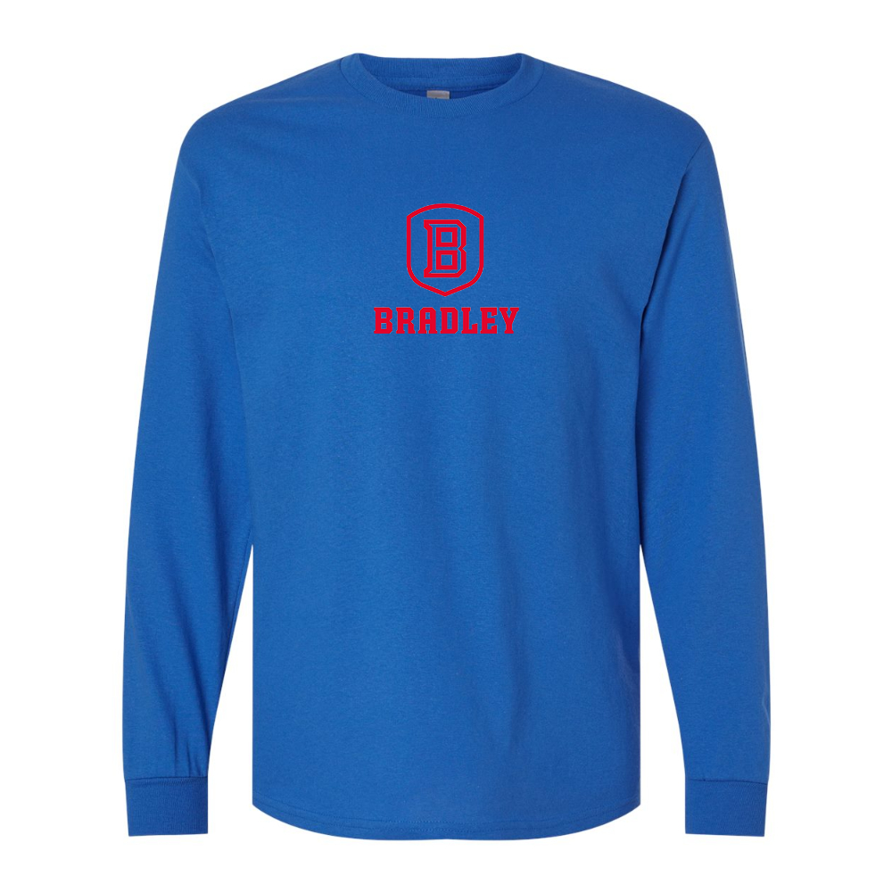 Men's Bradley Braves Gildan Heavy Cotton Long Sleeve T-Shirt