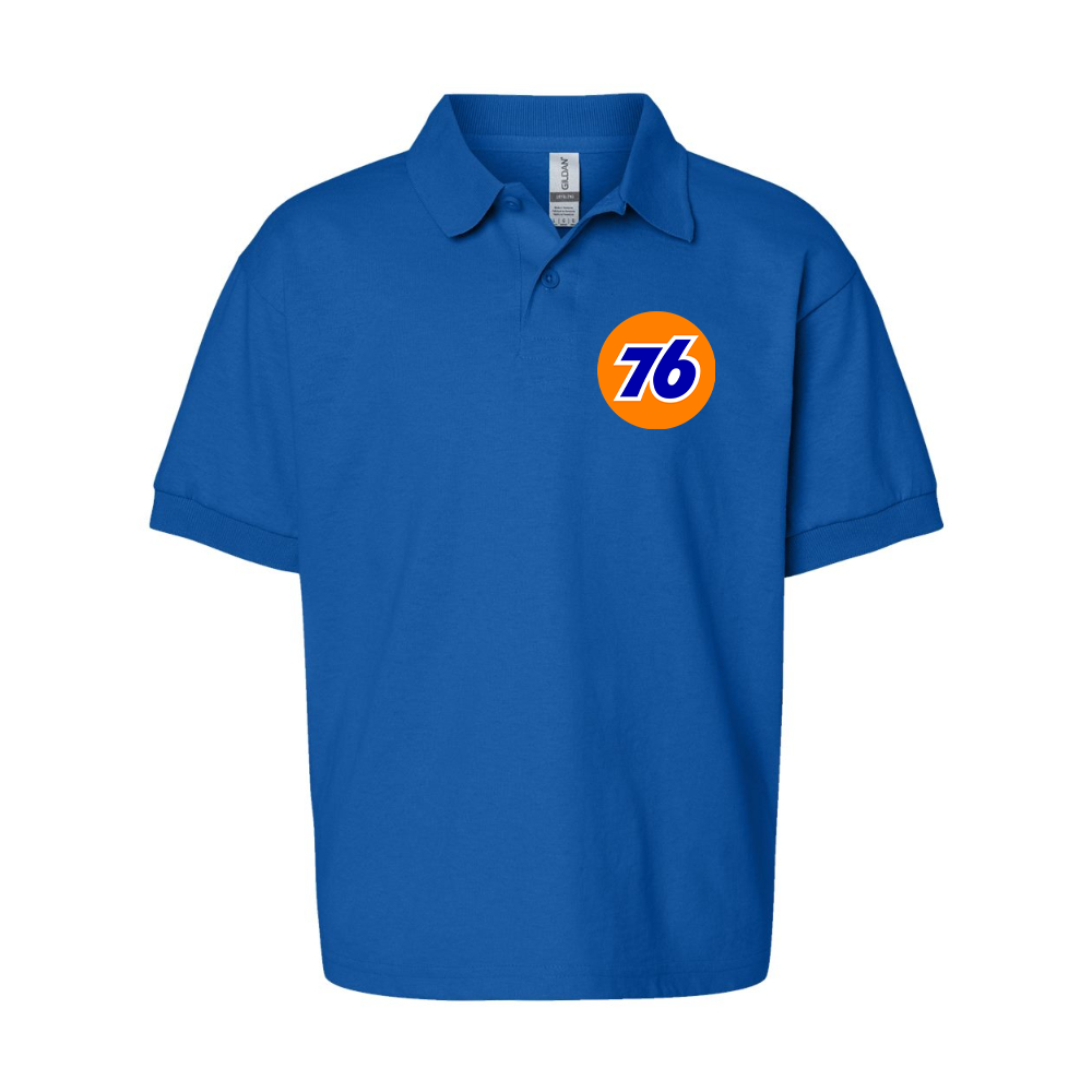 Youth 76 Gas Station Gildan Dry Blend Jersey Polo