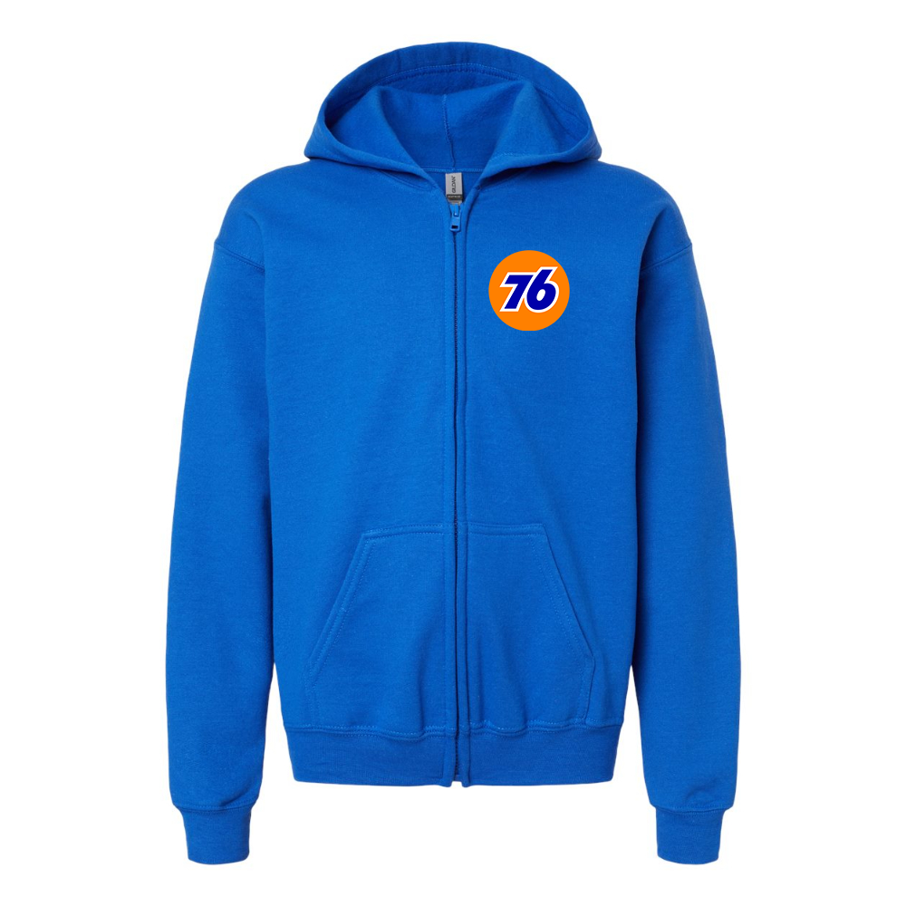 Gildan Heavy Blend Youth 76 Gas Station Full Zip Hooded Sweatshirt