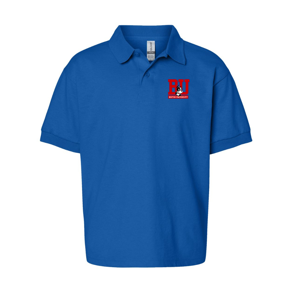 Youth Boston University Terriers Gildan Dry Blend Jersey Polo