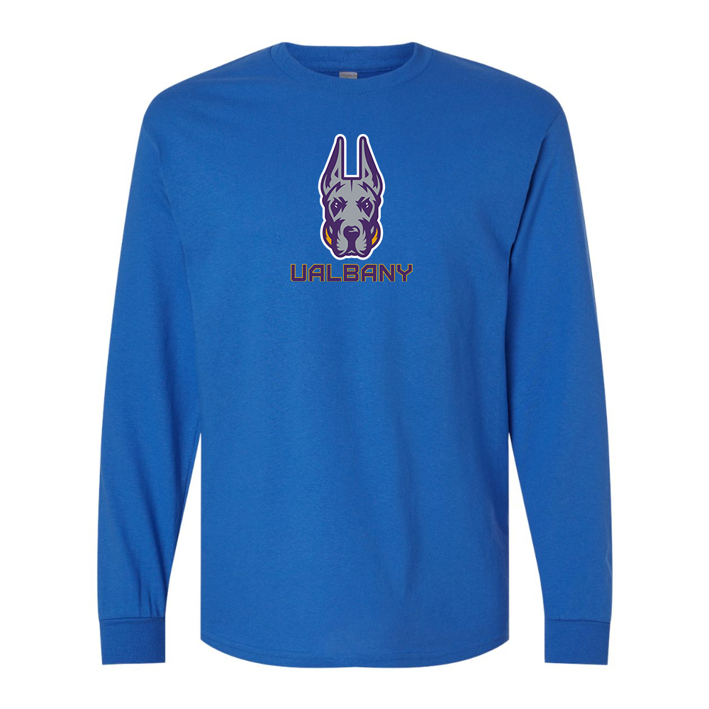 Men's Albany Great Danes Gildan Heavy Cotton Long Sleeve T-Shirt