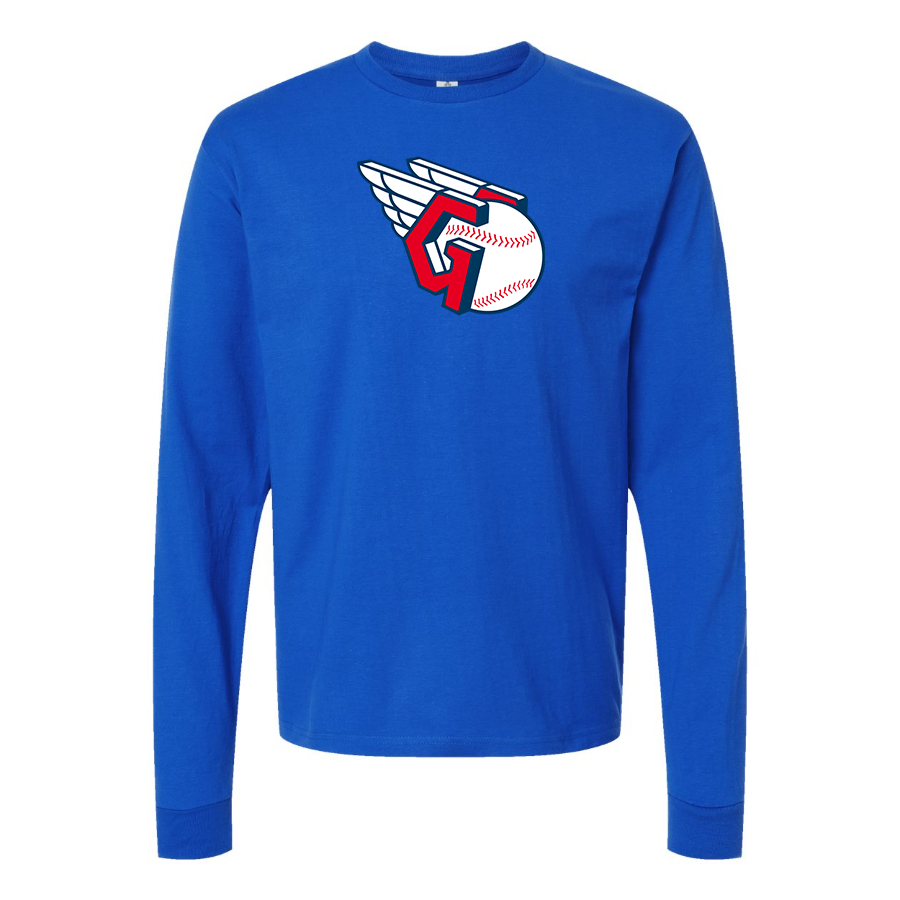 Men's Cleveland Guardians  Logo Cotton Long Sleeve T-Shirt