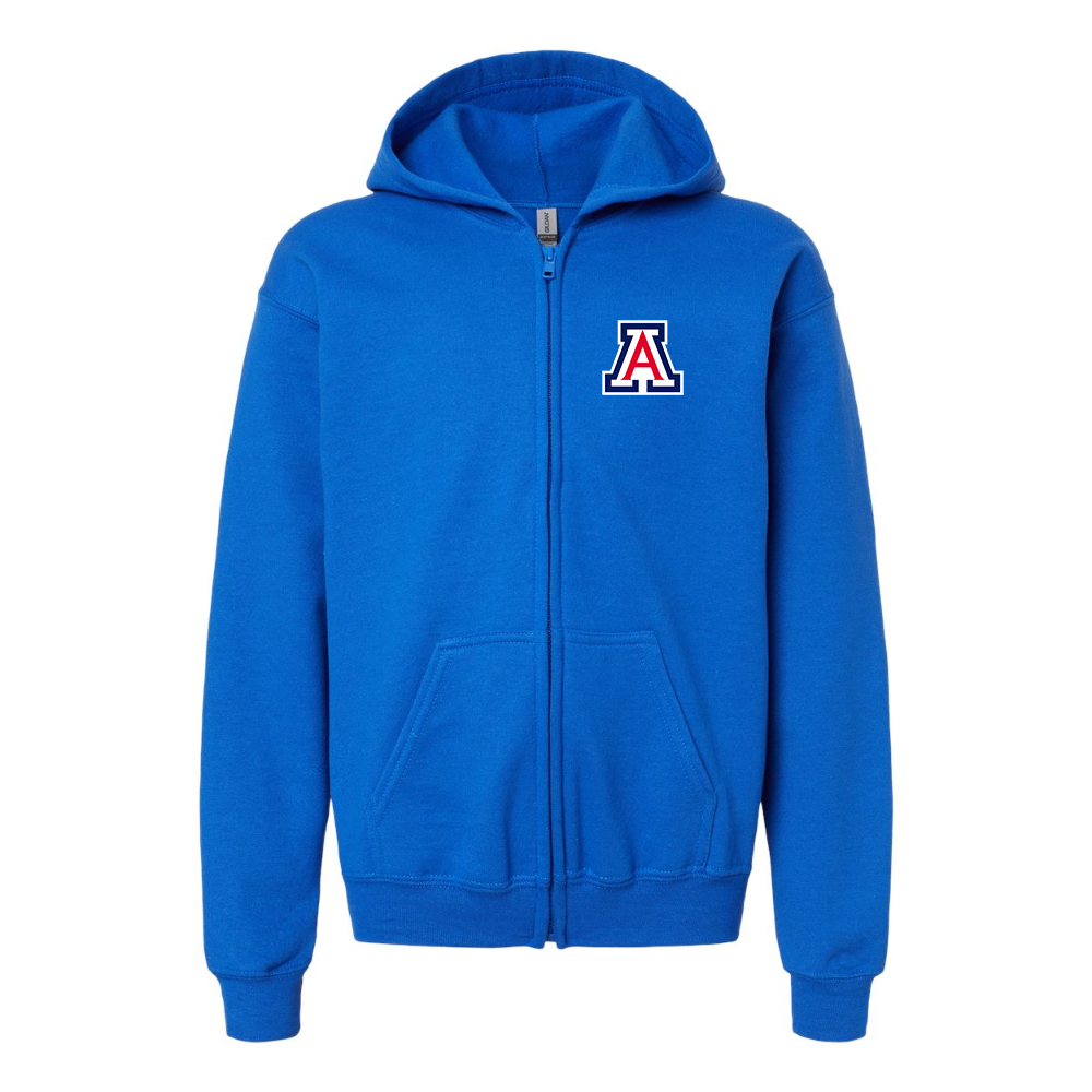 Youth  Arizona Wildcats Gildan Heavy Blend Full Zip Hooded Sweatshirt