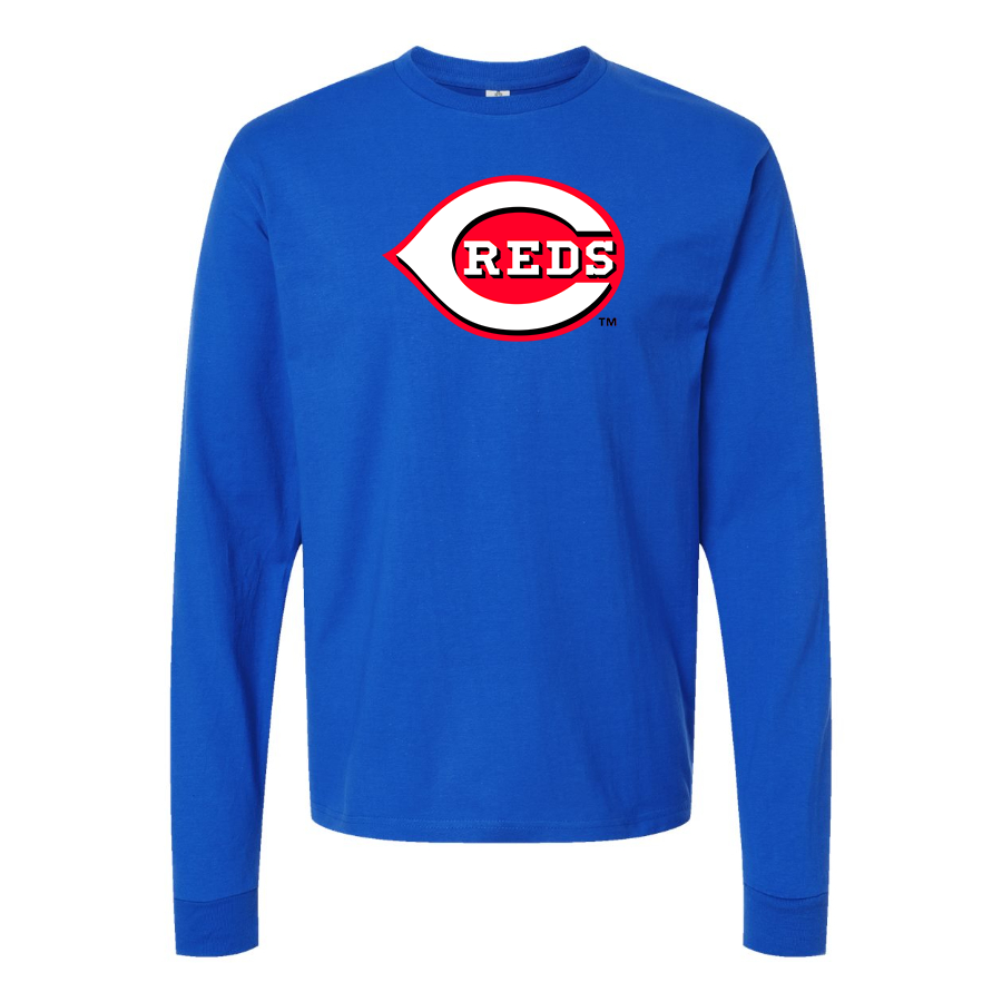 Men's Cincinnati Reds Logo Cotton Long Sleeve T-Shirt