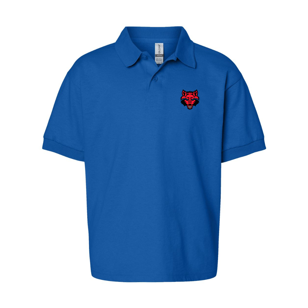 Youth  Arkansas State Red Wolves Gildan Dry Blend Jersey Polo
