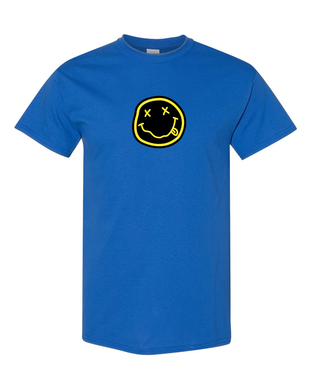Men's Nirvana Yellow and Black Face Gildan Heavy Cotton T-Shirt