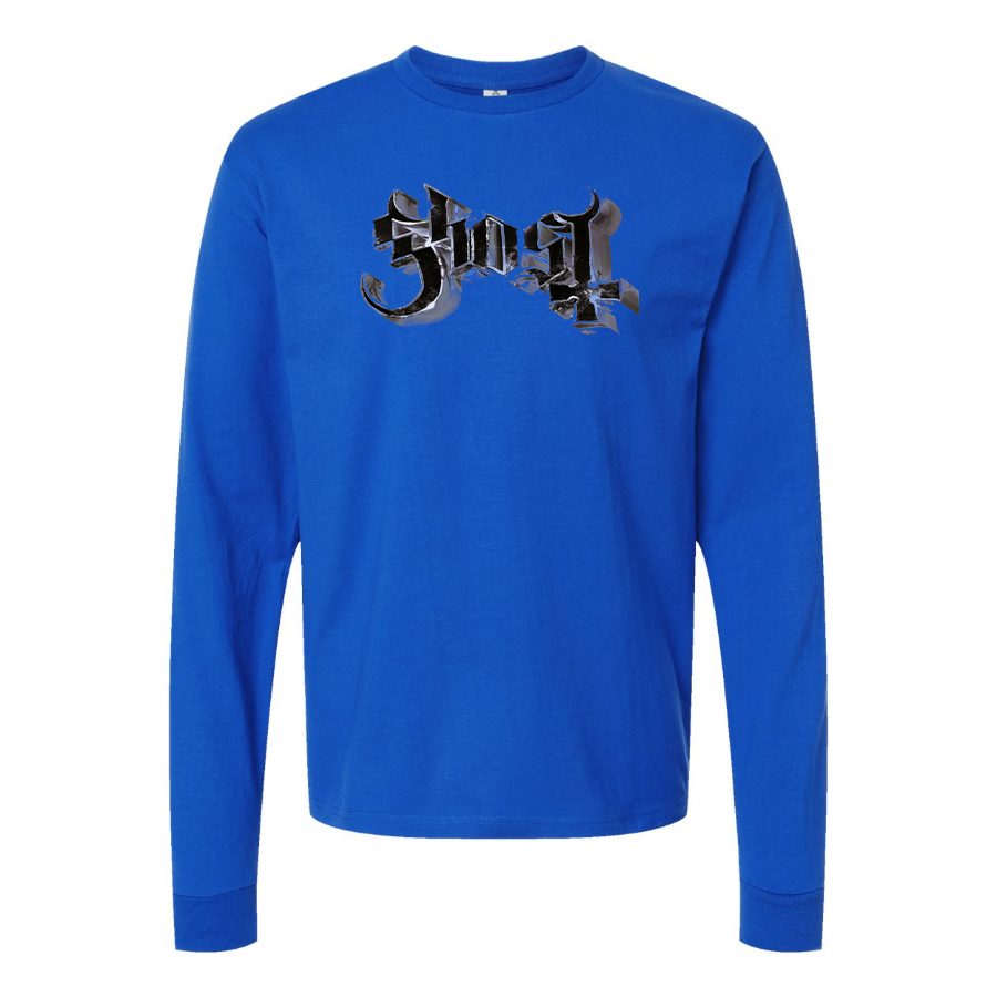 Men's Ghost Logo Cotton Long Sleeve T-Shirt