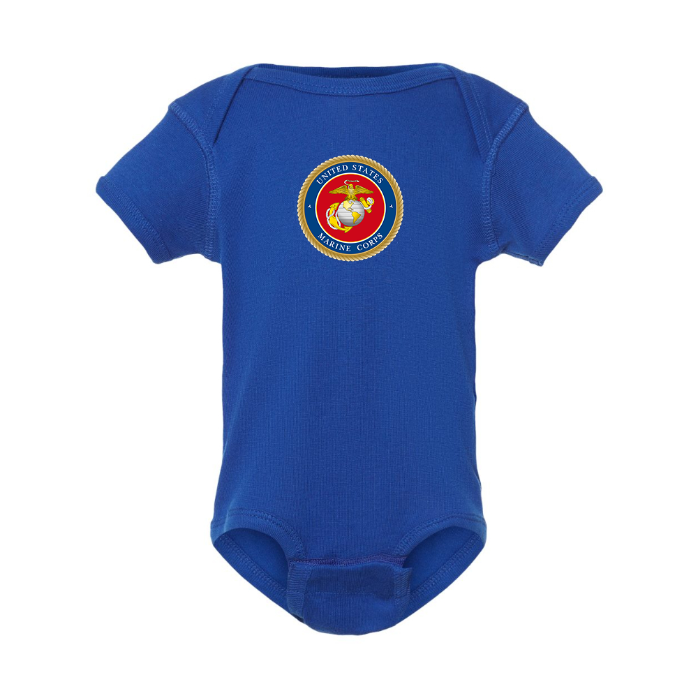 USMC Emblem Rabbit Skins Infant Baby Rib Bodysuit