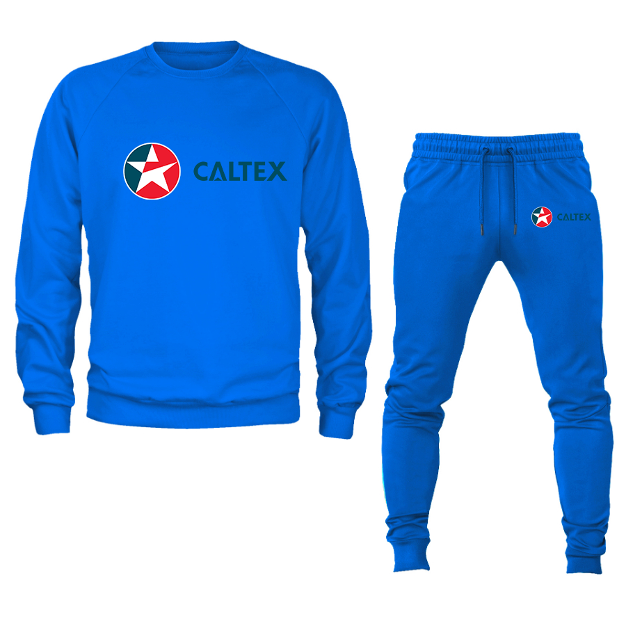 Men's  Caltex Gas Station   Crewneck Sweatshirt Joggers Suit