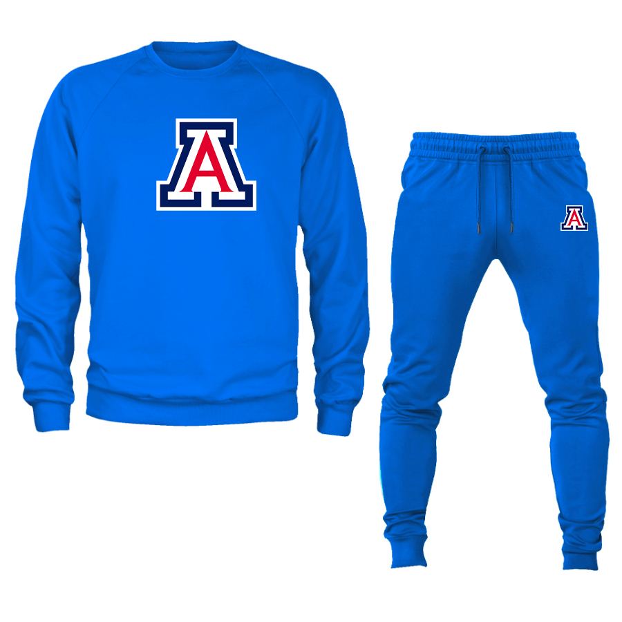 Men's Arizona Wildcats Crewneck Sweatshirt Joggers Suit