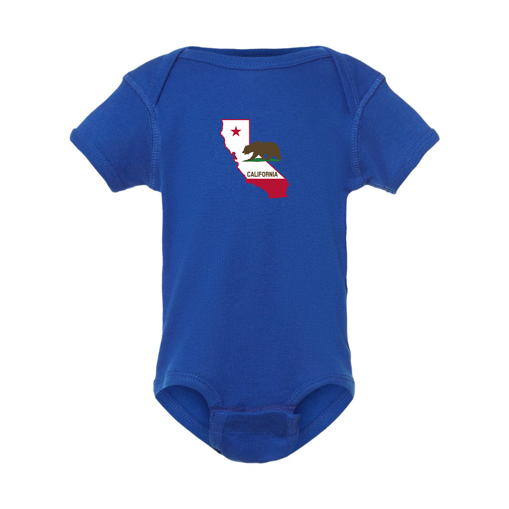 California Bear Map Rabbit Skins Infant Baby Rib Bodysuit