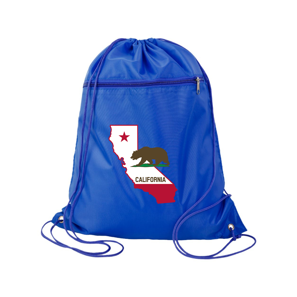California Bear Map  Q-Tees - Polyester Cinchpack