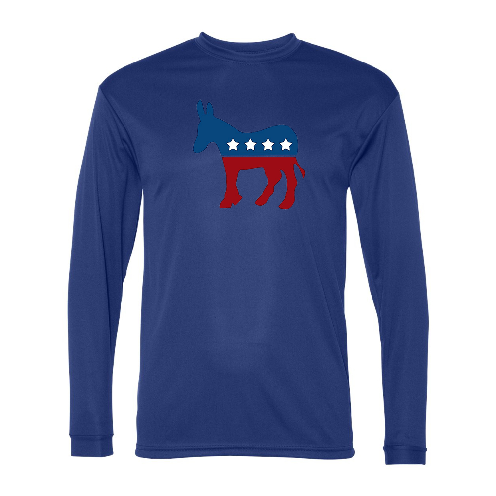 Men's Democrat Election Symbol Performance Long Sleeve T-Shirt