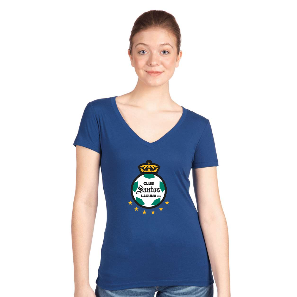 Women's Santos Laguna Soccer  Next Level V-Neck T-Shirt