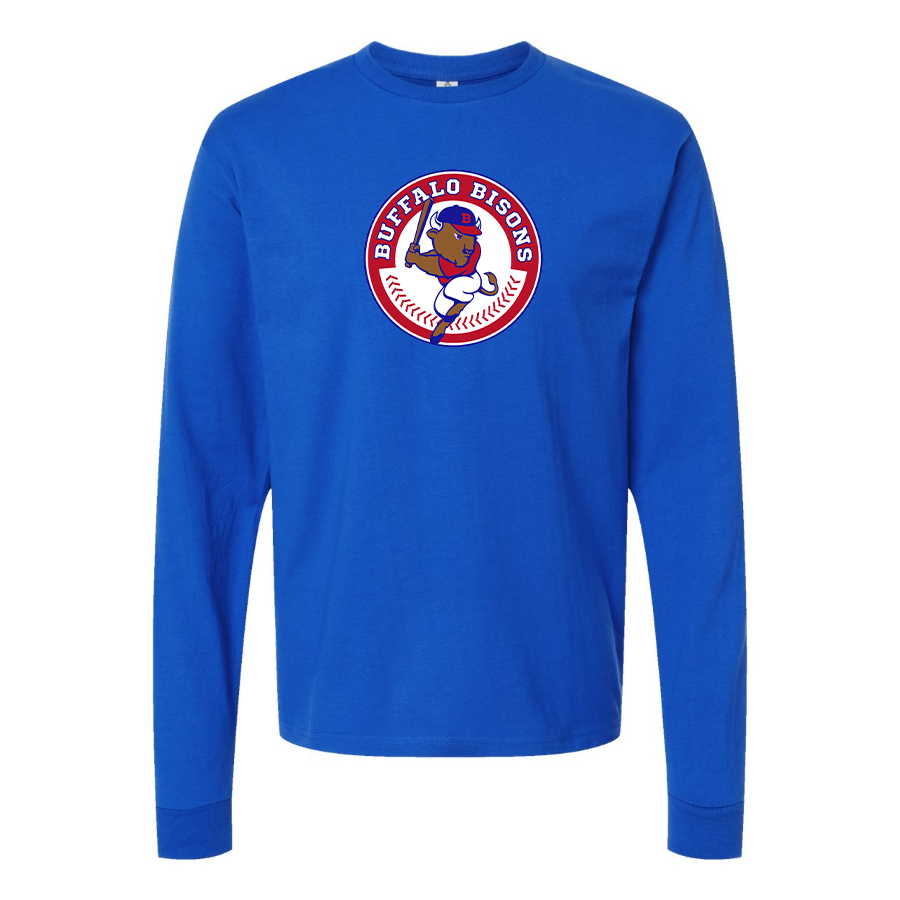 Men's Buffalo Bisons Logo Cotton Long Sleeve T-Shirt