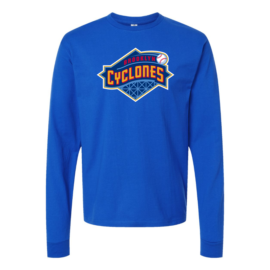 Men's Brooklyn Cyclones Logo Cotton Long Sleeve T-Shirt