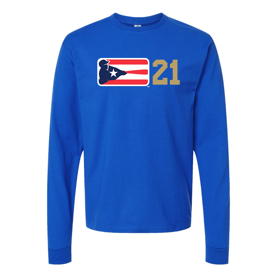 Men's  Liga de Beisbol Profesional Roberto Clemente Logo Cotton Long Sleeve T-Shirt