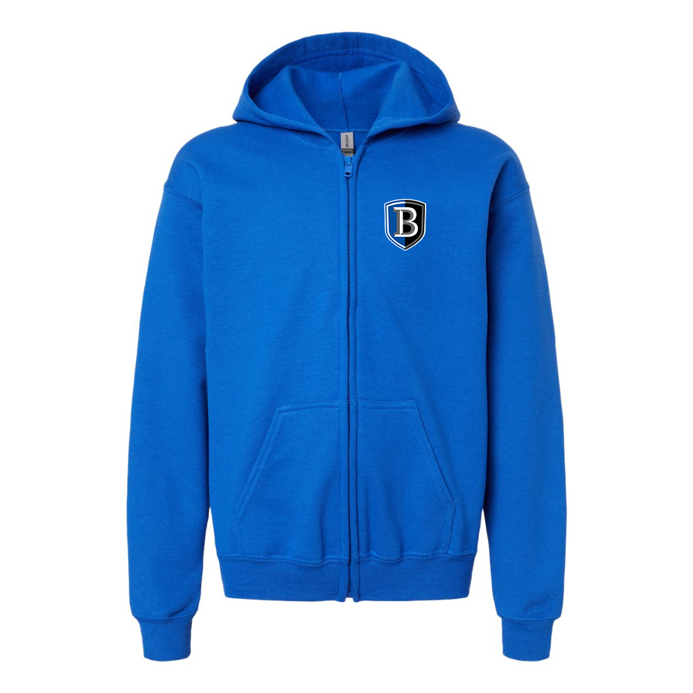 Youth  Bentley Falcons Gildan Heavy Blend Full Zip Hooded Sweatshirt