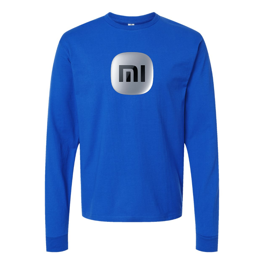 Men's Xiaomi SU7 Logo Cotton Long Sleeve T-Shirt