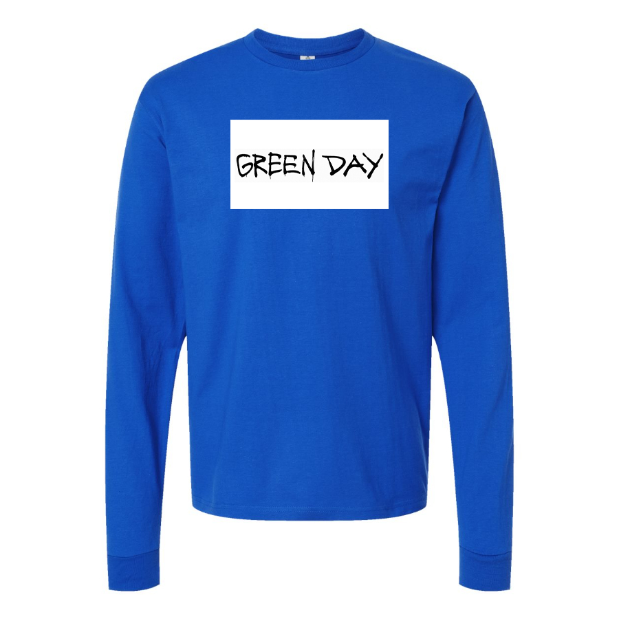 Men's Green Day Logo Cotton Long Sleeve T-Shirt