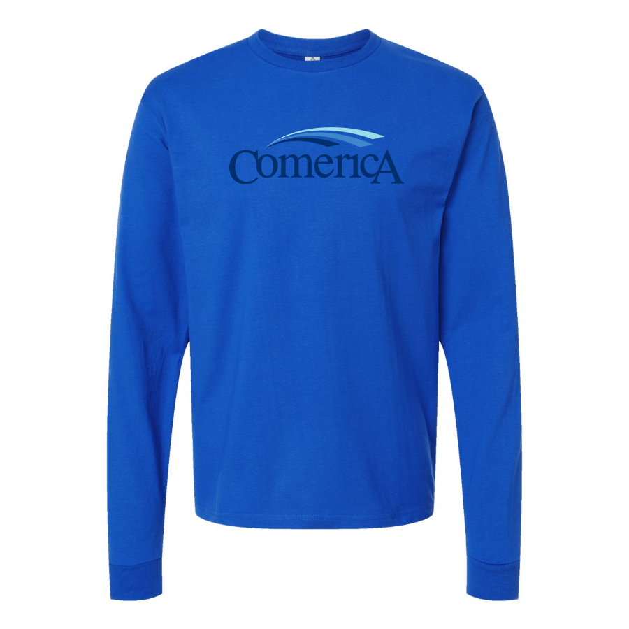 Men's Comerica Logo Cotton Long Sleeve T-Shirt