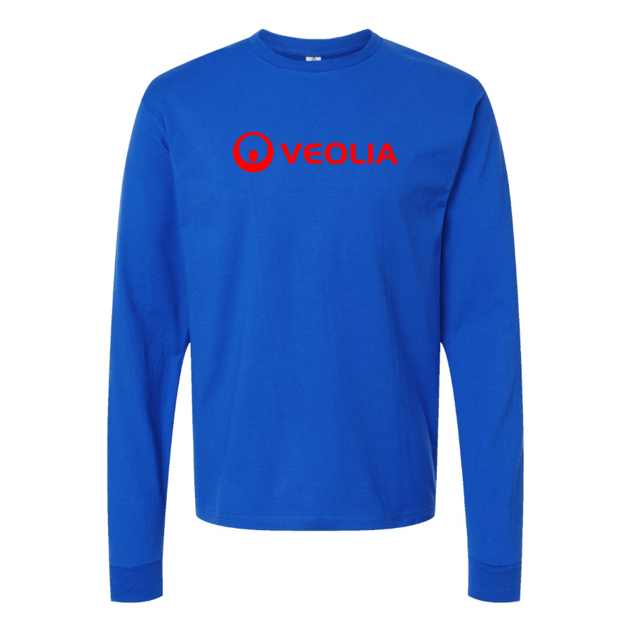 Men's Veolia Logo  Cotton Long Sleeve T-Shirt