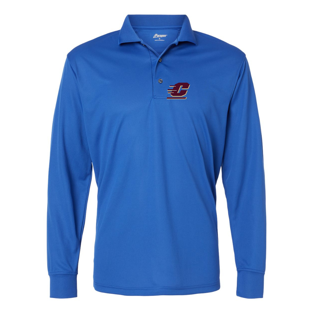 Men's Central Michigan Chippewas  Paragon Prescott Long Sleeve Polo