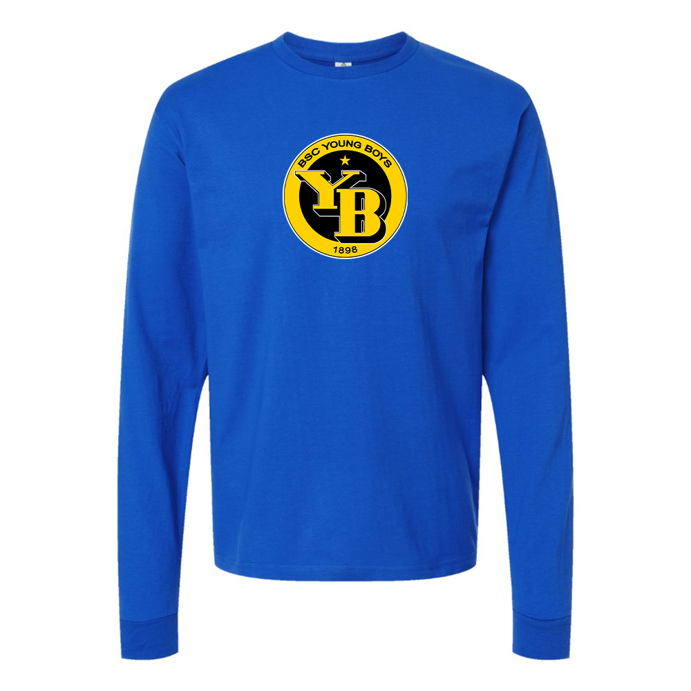 Men's Young Boys Soccer Cotton Long Sleeve T-Shirt