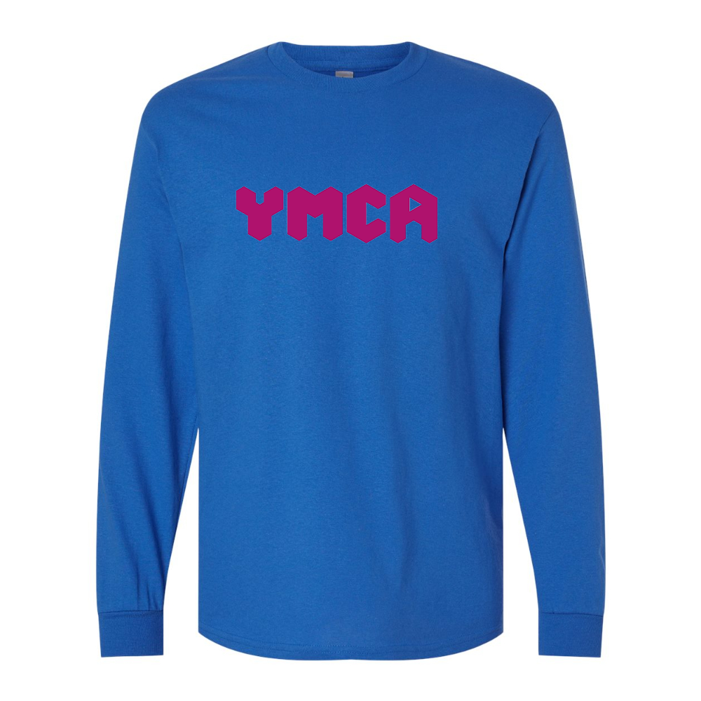 Men's  YMCA Mauve Gildan Heavy Cotton Long Sleeve T-Shirt