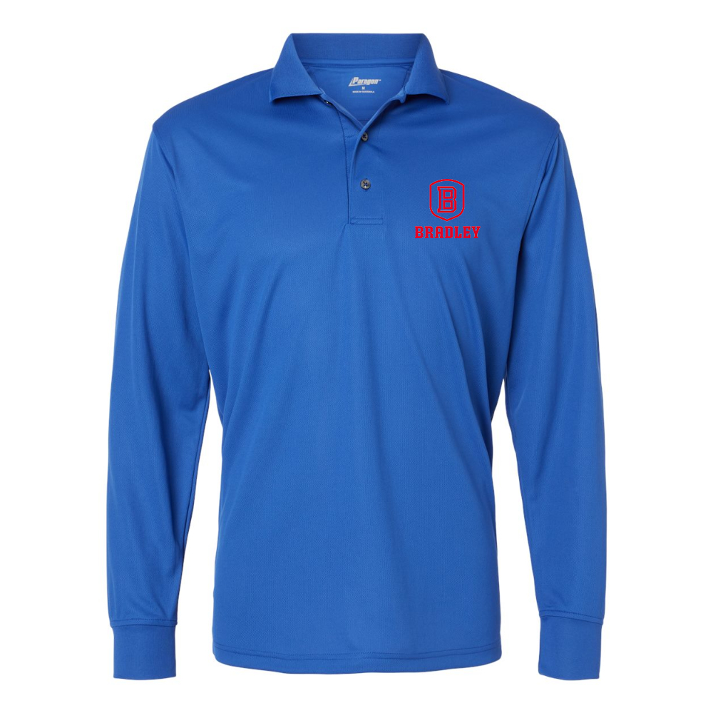 Men's Bradley Braves Paragon Prescott Long Sleeve Polo