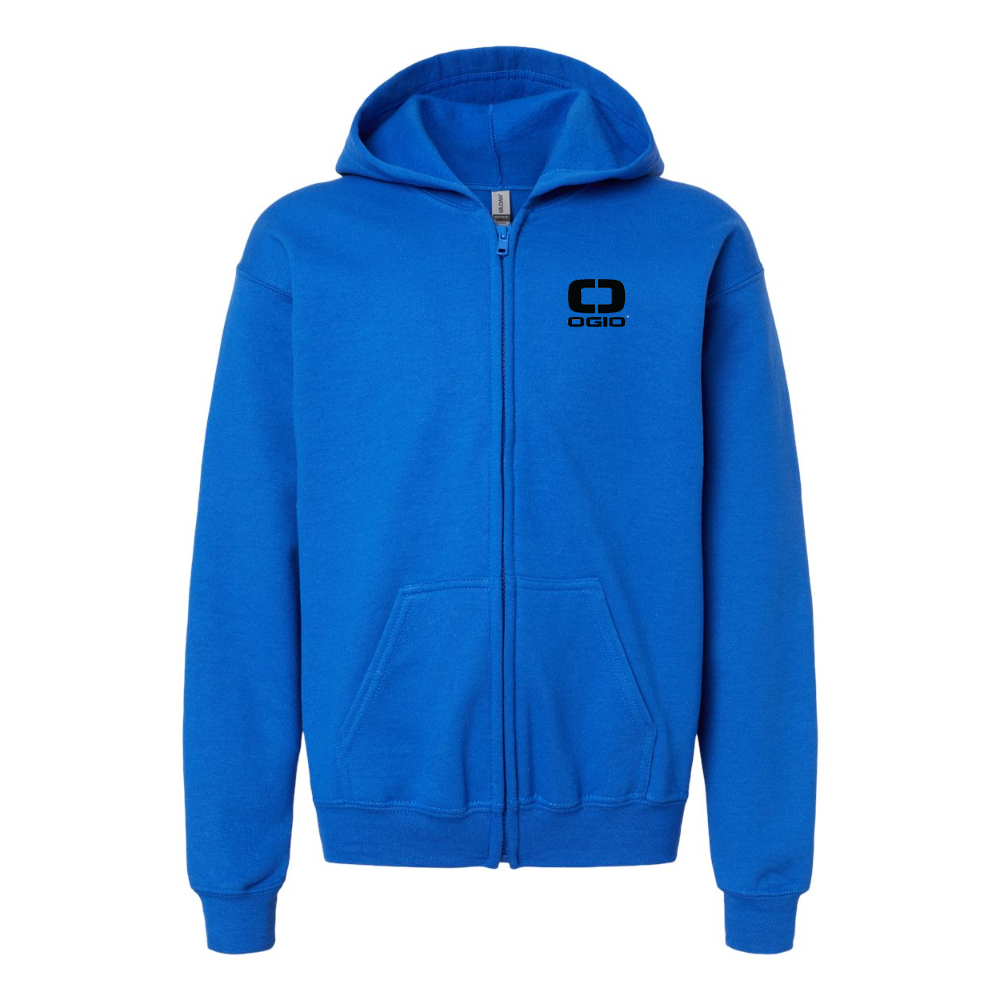 Youth  Ogio Vertical  Gildan Heavy Blend Full Zip Hooded Sweatshirt