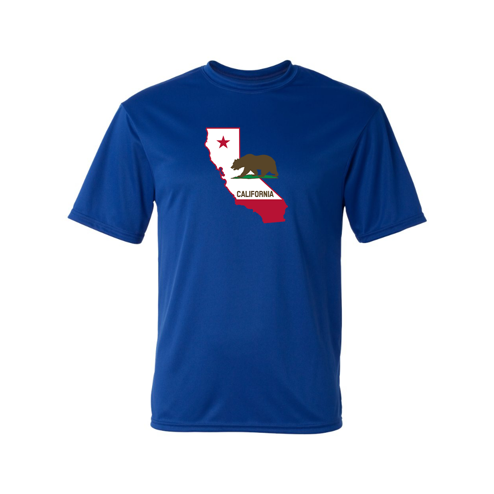 Men's California Bear Map  Performance T-Shirt