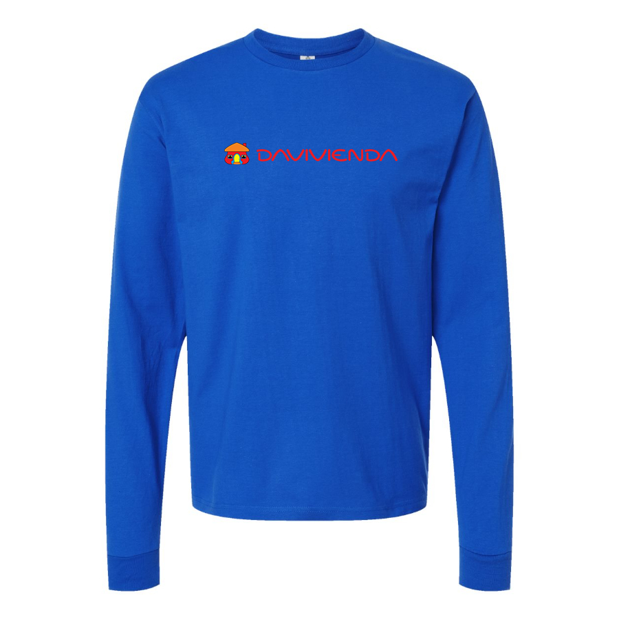 Men's Davivienda Logo Cotton Long Sleeve T-Shirt