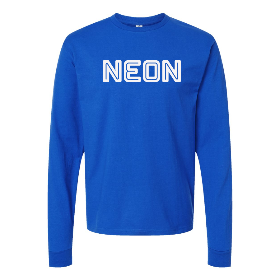 Men's  Neon Logo Cotton Long Sleeve T-Shirt