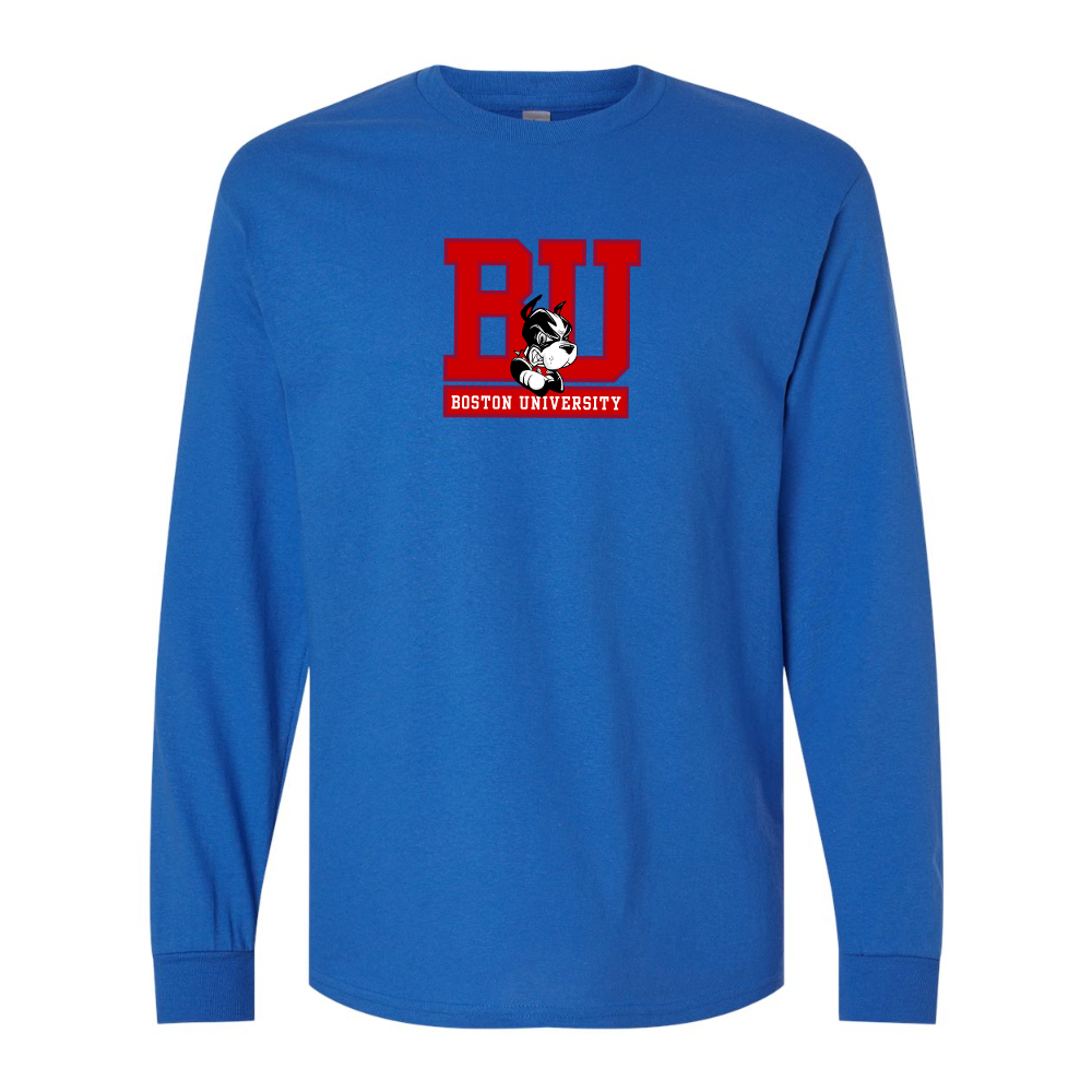 Men's Boston University Terriers Gildan Heavy Cotton Long Sleeve T-Shirt