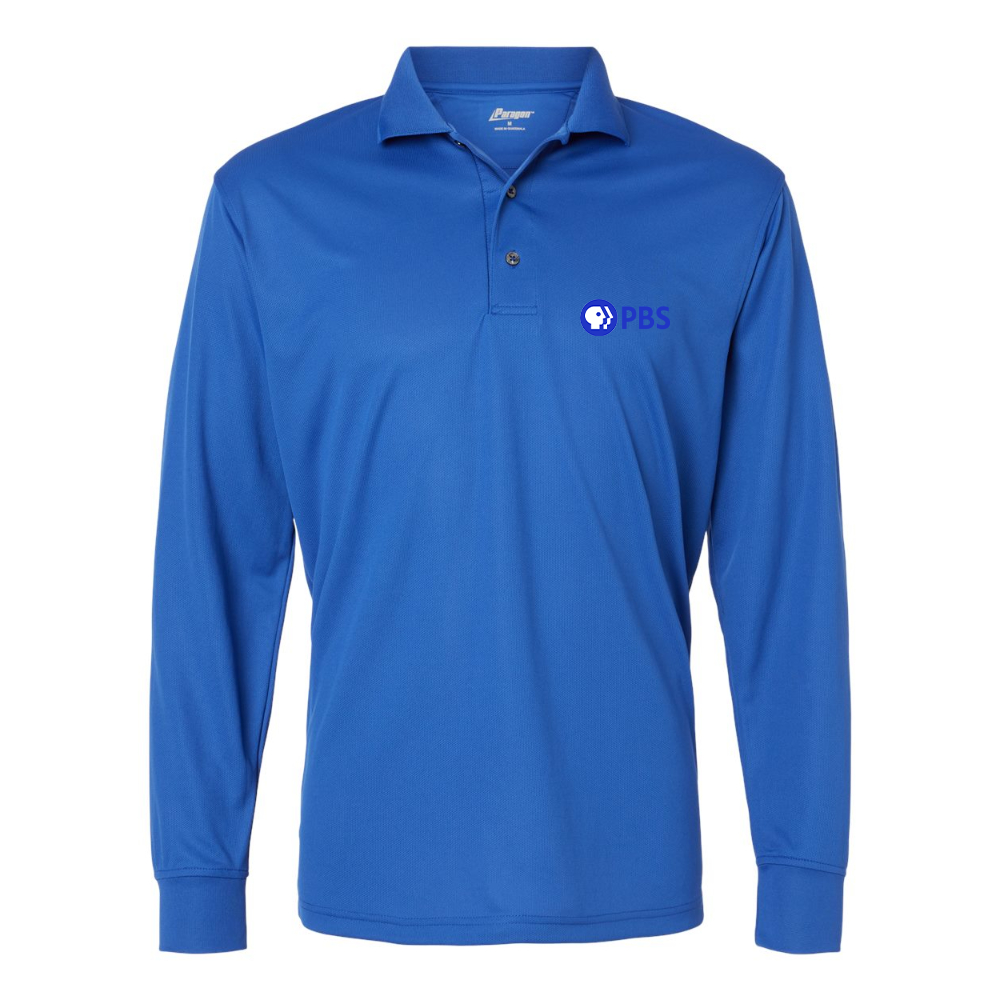 Men's  PBS Blue Paragon Prescott Long Sleeve Polo