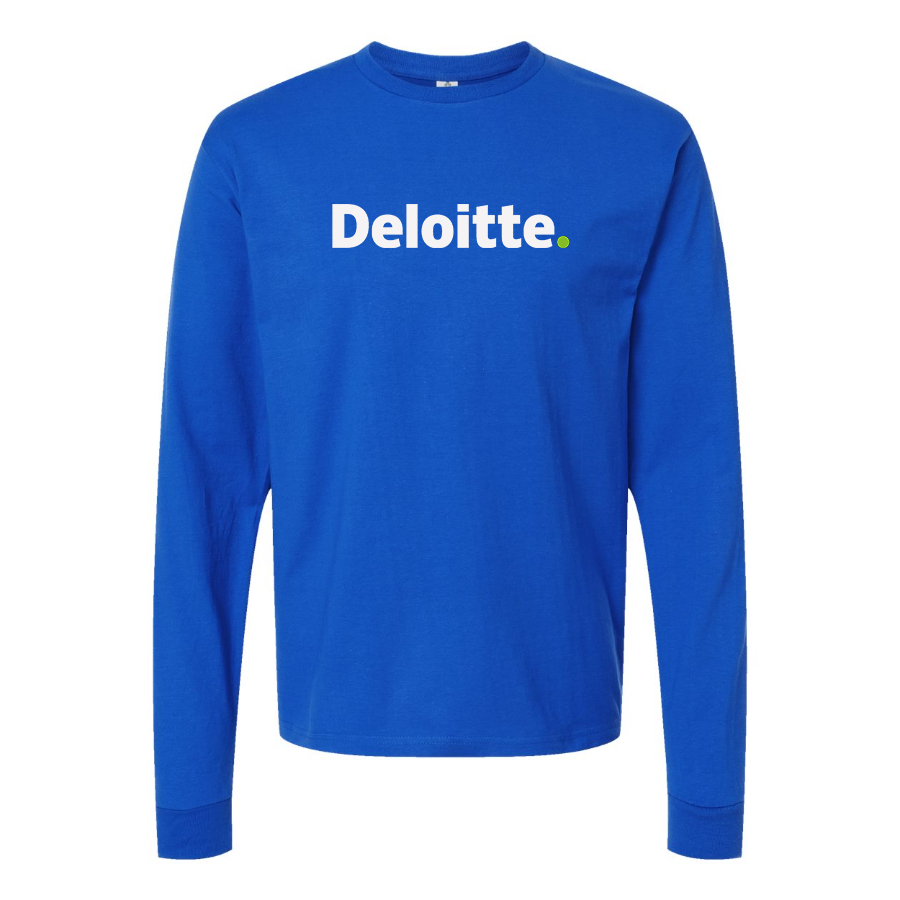 Men's Deloitte Logo Cotton Long Sleeve T-Shirt