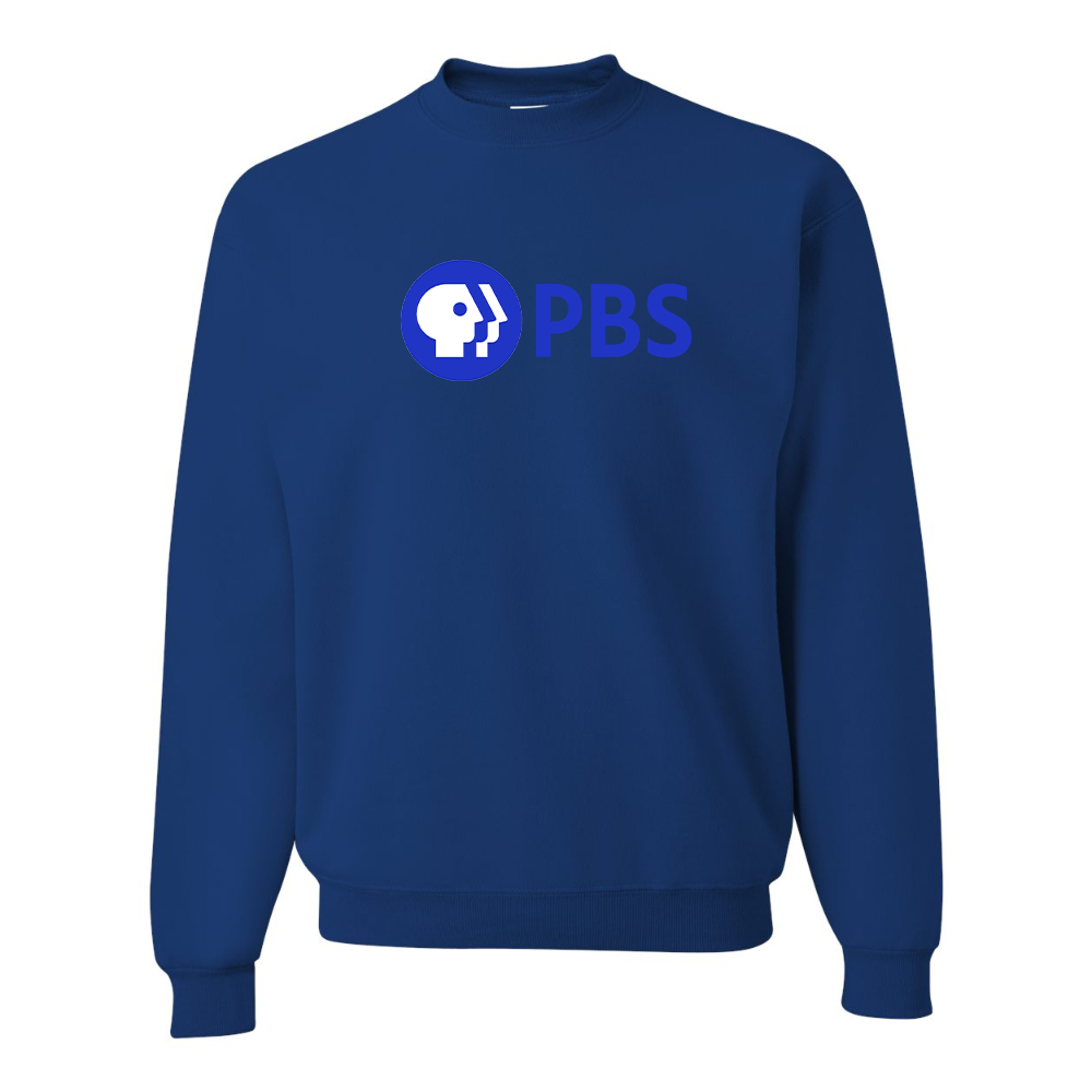 Men's  PBS Blue JERZEES NuBlend Crewneck Sweatshirt