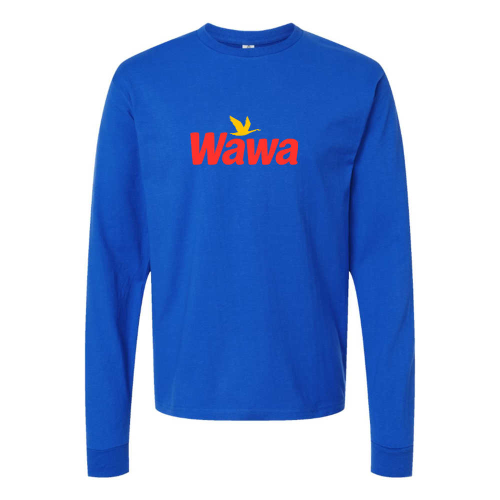 Men's Wawa Gas Station Logo Cotton Long Sleeve T-Shirt
